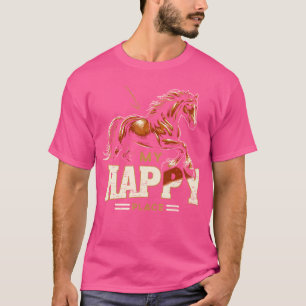 Min Lycklig Ställe Horse Lover Equestrian Art T Shirt