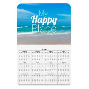 Min Lycklig-Ställe-turkos Sandy Beach Magnet