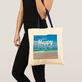 Min Lycklig Ställe Vacker Beach Tote Bag Tygkasse