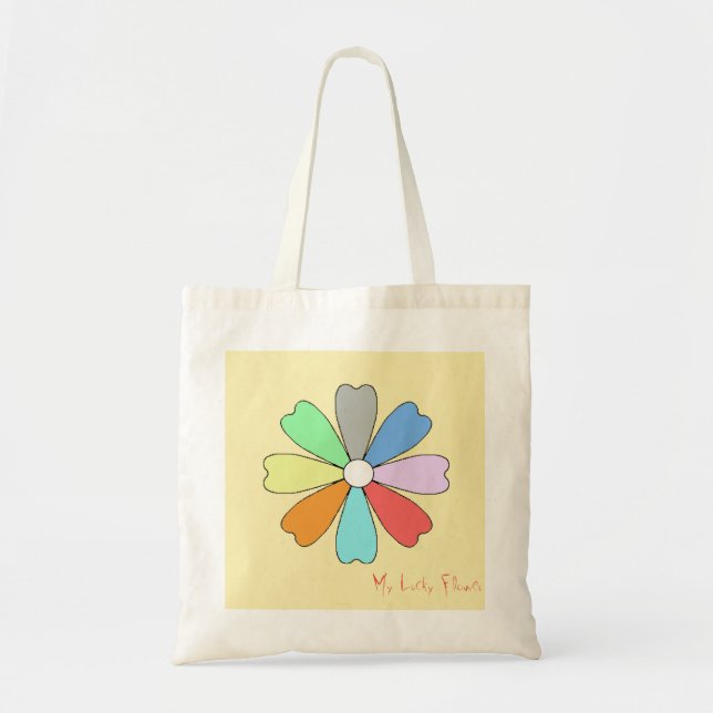 Min lyckliga blomma Toteväska Tygkasse (Framsidan)