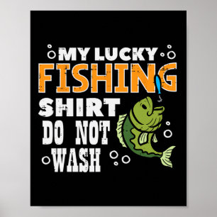 Min Lyckliga Fisketräja Tvätta Inte Rolig Fisk Fis Poster