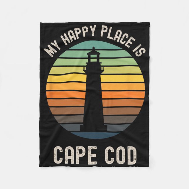 Min Lyckliga Plats Är Cape Cod Machusetts Strand S Fleecefilt (Framsidan)