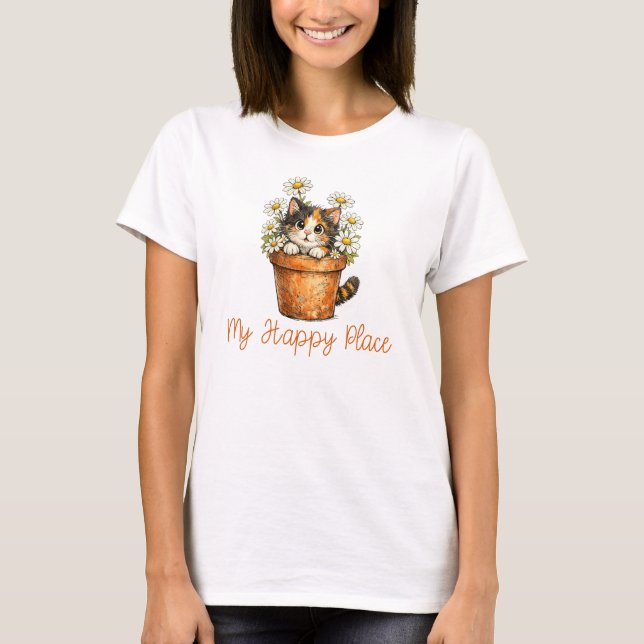 Min Lyckliga Plats, TrädgårdsKatt  T Shirt (Framsida)