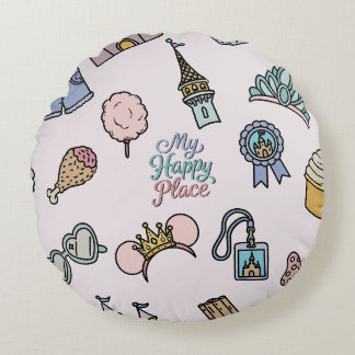 Min Lyckliga Plats Whimsical Temapark Semester Iko Rund Kudde