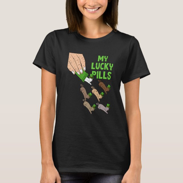 Min Lyckopiller Katt St Patricks Day Irländsk Kitt T Shirt (Framsida)