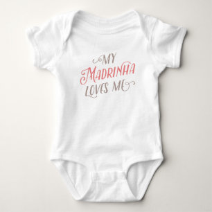 Min Madrinha Kärlek Me Baby Bodykostym Tee Shirt
