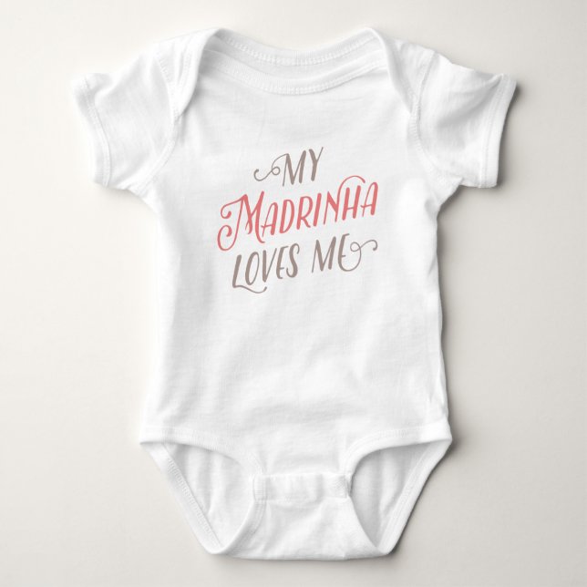 Min Madrinha Kärlek Me | Baby Bodykostym Tee Shirt (Framsida)