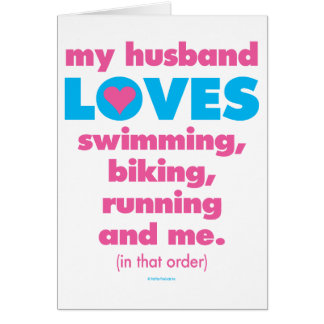 Min make älskar Triathlons (text endast) Hälsningskort