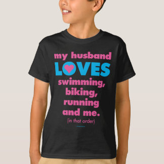 Min make älskar Triathlons (text endast) T-shirt