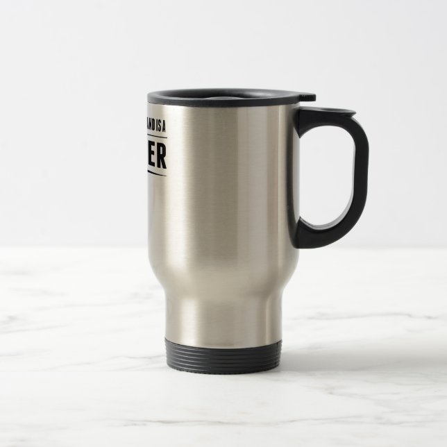 Min make är en slaktare resemugg (Höger)