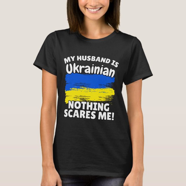 Min make är ukrainsk rolig ukrainsk flagga present t shirt (Framsida)
