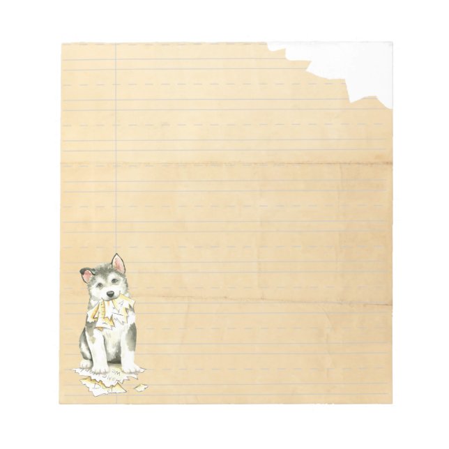 Min Malemute Ate Min hemläxa Anteckningsblock (Framsida)