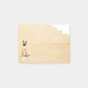Min Malinois åt min läxa Post-it Block