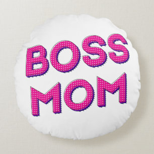 Min MAMMA Alltid BOSS Rund Kudde