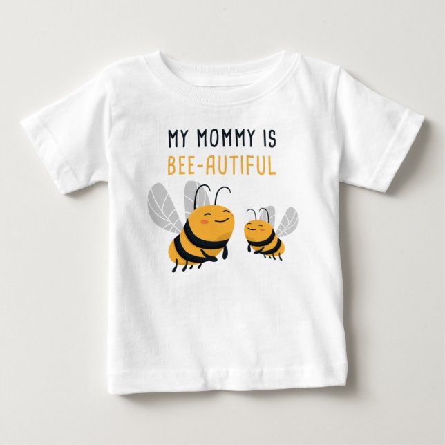 Min Mamma är Bee-utiful Mor Day Cute Bee Kid T Shirt (Framsida)