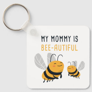 Min Mamma är Bee-utiful Mor Day Cute Bee Kids Nyckelring