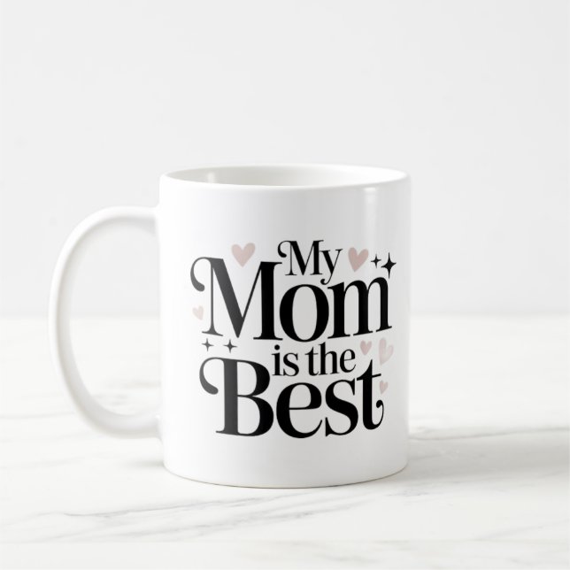 Min mamma är den bästa Elegant skript mugg (Vänster)