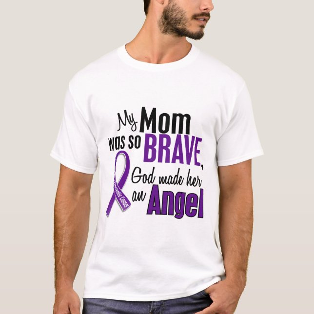 Min mamma är en bukspottkörtel- cancer för ängel tee shirt (Framsida)