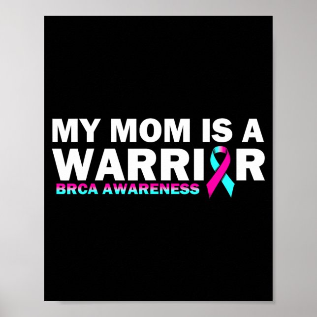 Min mamma är en krigare BRCA-medvetenhet bröstcanc Poster (Framsidan)