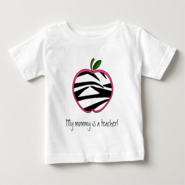 Min mamma är en lärare - zebra tryck Apple Tee Shirt (Framsida)