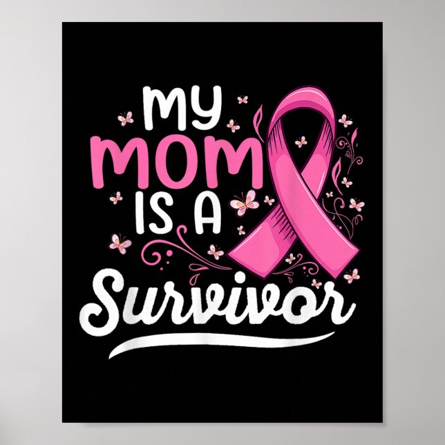 Min Mamma är ett överlevnadsstöd för Mamma bröstca Poster (Framsidan)