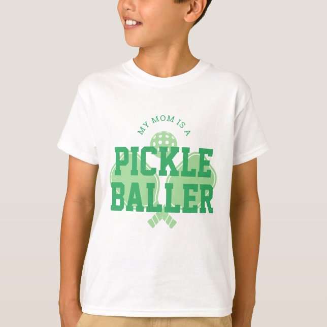 Min Mamma är ett Pickle Baller Kids Pickleball Shi T Shirt (Framsida)