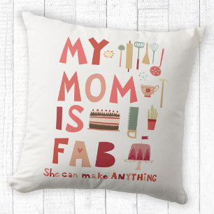 Min Mamma är Fab Modern Lettering Kudde