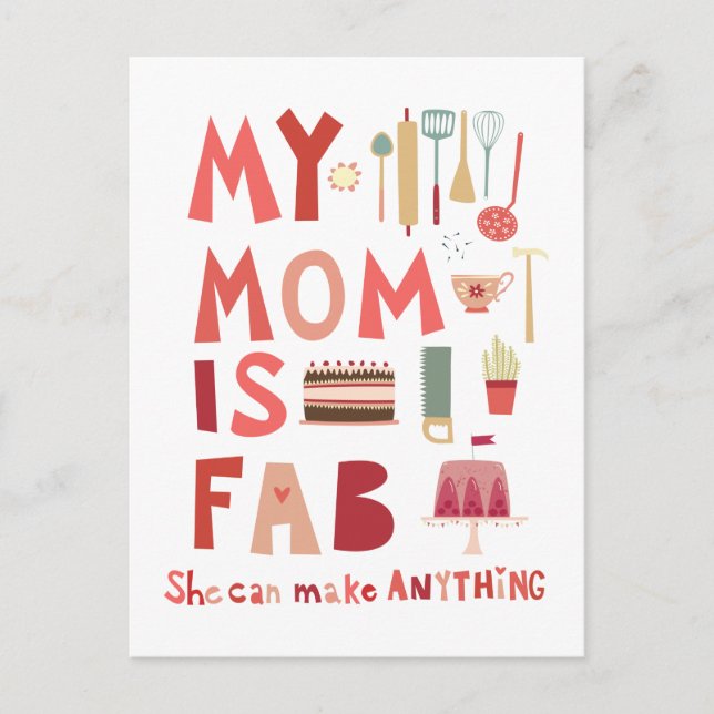 Min Mamma är Fab Vykort (Framsida)