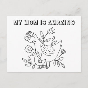 Min mamma är fantastisk - Färgningspostkort för ba Vykort