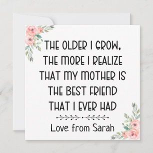 min mamma är min bästa vän, sentimental gåva julkort