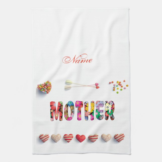 Min mamma är min drottning kökshandduk (Vertikal)