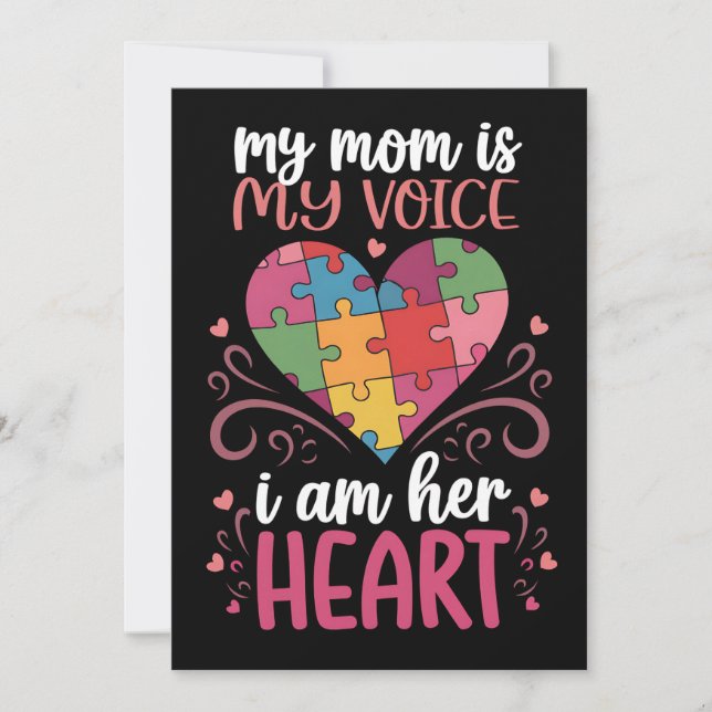 Min mamma är min röst Autism Autismmedvetenhet Inbjudningar (Framsida)