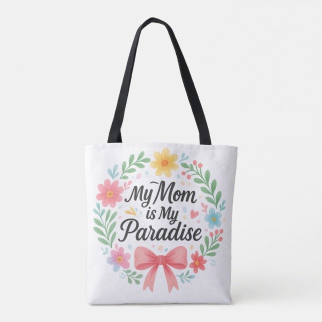 "Min Mamma är mitt paradise" Tote Bag - Kärlek som Tygkasse (Baksida)