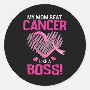 Min Mamma Beat Breast Cancer som en Chef Warrior S Runt Klistermärke