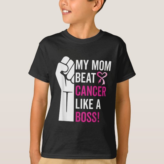 Min Mamma Beat Breast Cancer som en Chef Warrior S T Shirt (Framsida)