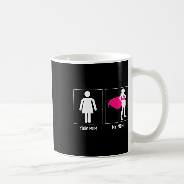 Min Mamma Bröstcancer överlevande superhjälte Mor  Kaffemugg (Höger)