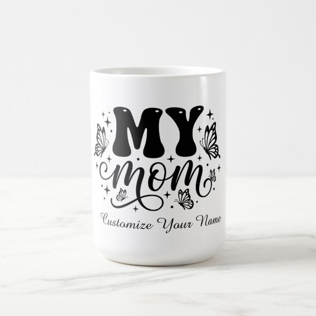 Min mamma Estetisk fjäril Mors dagskläd Kaffemugg (Center)