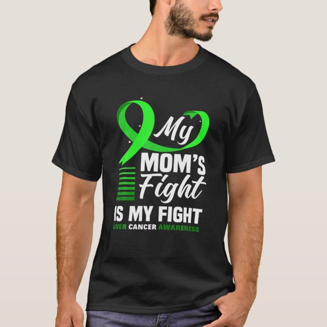 Min Mamma Fight är min medvetenhet om livmodercanc T Shirt (Framsida)