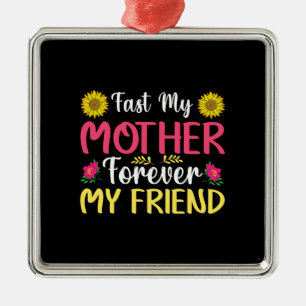 Min mamma för alltid min vän julgransprydnad metall
