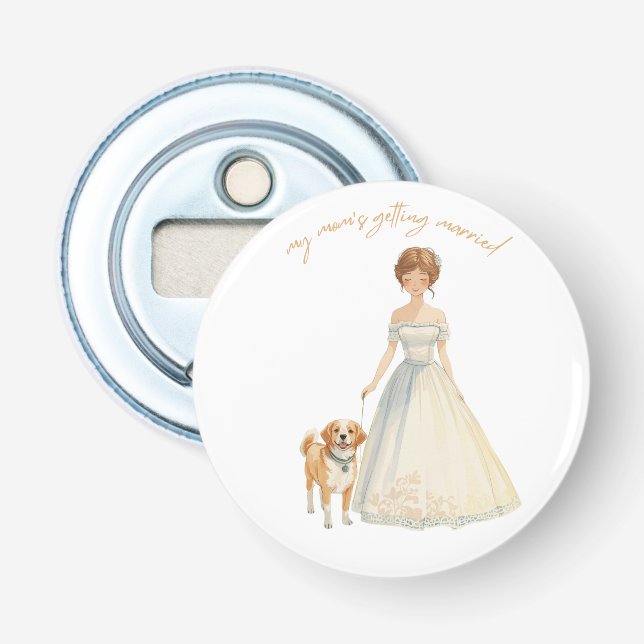 Min mamma gifter sig Design | Bröllopshund  Flasköppnare (Framsidan)