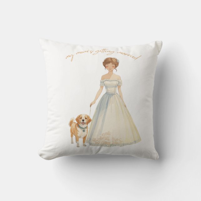 Min mamma gifter sig Design | Bröllopshund  Kudde (Framsida)
