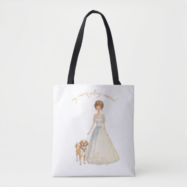 Min mamma gifter sig Design | Bröllopshund  Tygkasse (Framsida)
