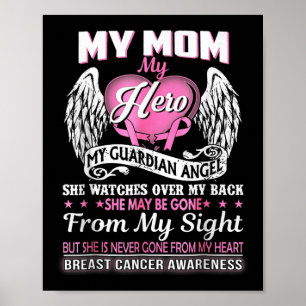 Min Mamma Hero Min Guardian Angel Breast Cancer Aw Poster