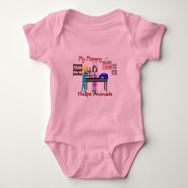 Min mamma hjälper djur--Veterinär- ungegåvor Tee Shirt (Framsida)