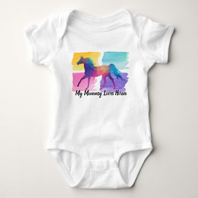 Min Mamma Horses Baby Bodykostym T Shirt (Framsida)