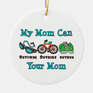 Min mamma kan Outswim den Outbike sprang om Julgransprydnad Keramik