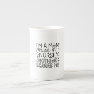 Min mamma och sjuksköterska minimalistisk sjuksköt benporslin mugg