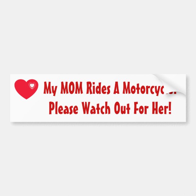 Min MAMMA rider en motorcykel! Bildekal (Framsidan)