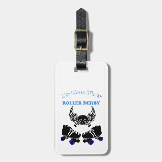 Min Mamma spelar Roller Derby (Boy) Bagagebricka (Vertikal Framsida)