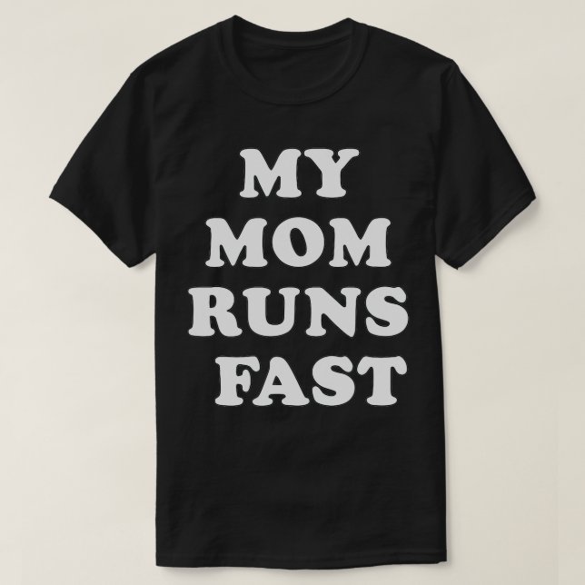 Min Mamma Springa Fast Marathon Running Spectator T Shirt (Design framsida)